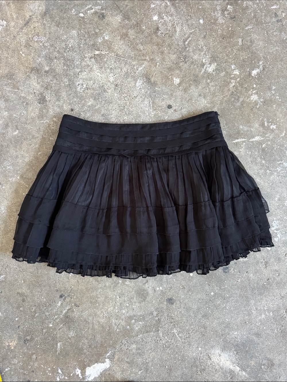 Costa Blanca Black Tiered Mini Skirt